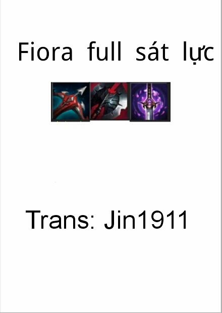 Fiora Full sát lực (Liên Minh Huyền Thoại) Chương Oneshot Trang 3