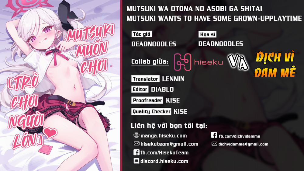 Mutsuki muốn chơi trò người nhớn Chương Oneshot Trang 1